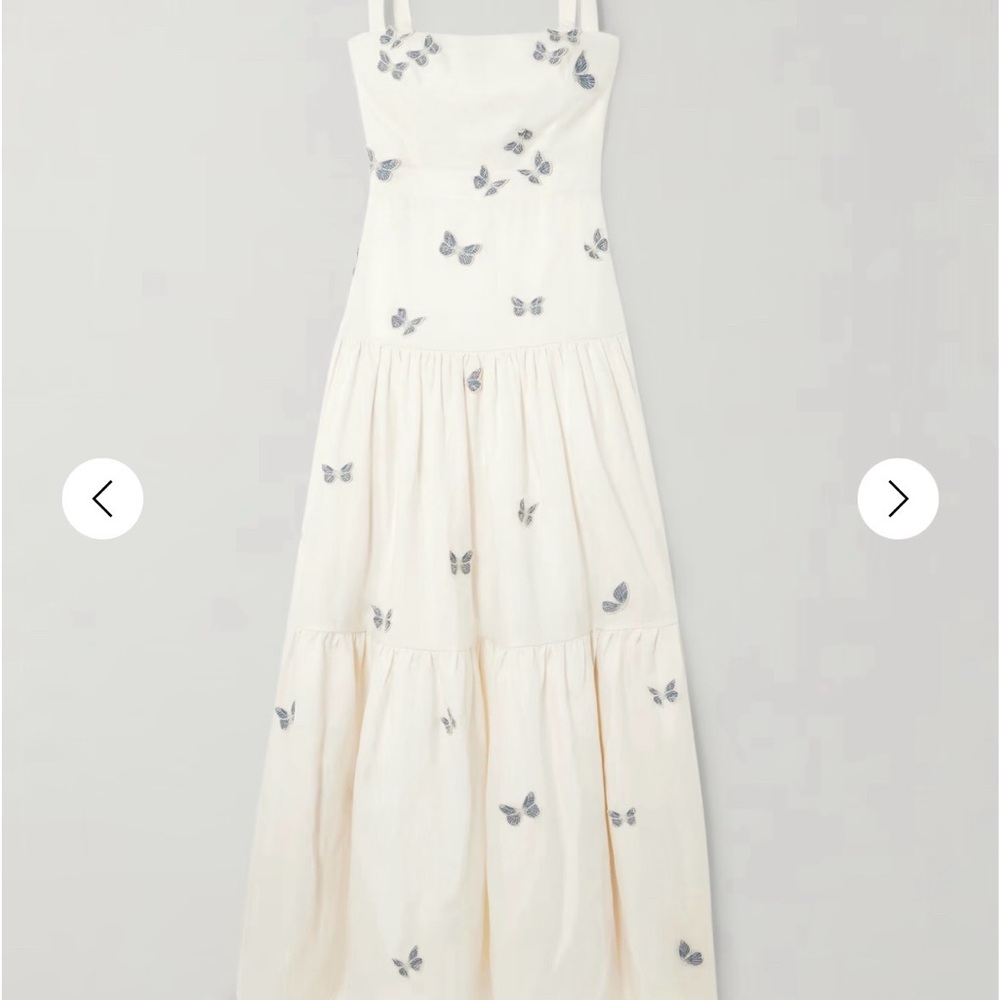 ISO agua by agua bendita lima lymanopoda appliqued linen maxi